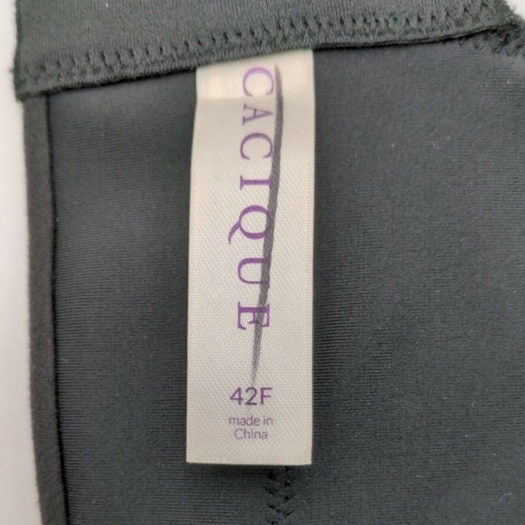 Lane Bryant Cacique Bra Backsmoother Full Coverage Nylon Blend Size 42F Black - Picture 3 of 7